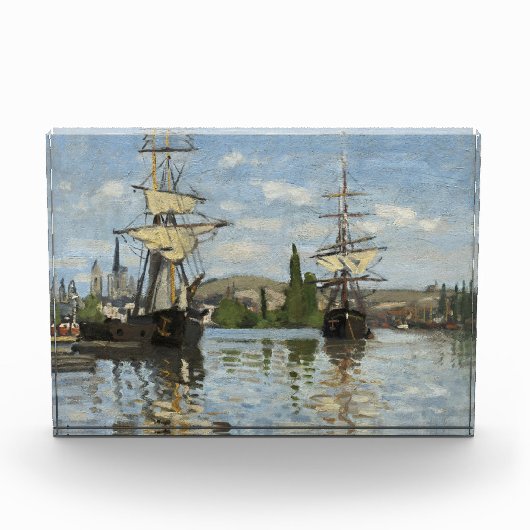 Bloc Photo Claude Monet Ships on the Seine River Travel Art (Devant)