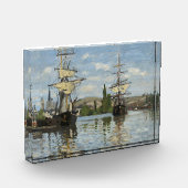 Bloc Photo Claude Monet Ships on the Seine River Travel Art (Gauche)