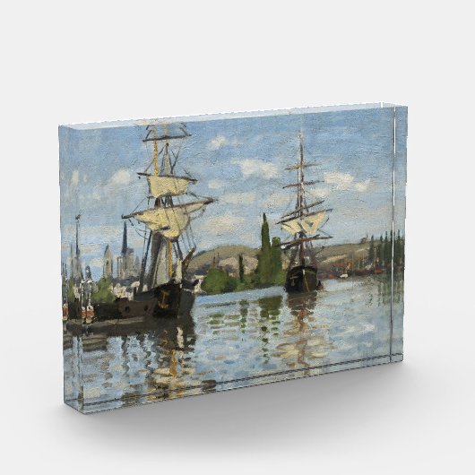Bloc Photo Claude Monet Ships on the Seine River Travel Art (Gauche)