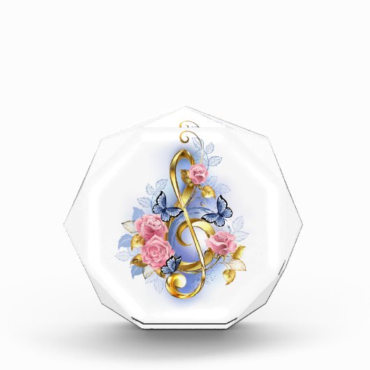 Bloc Photo Clé de fer avec roses roses roses (Devant)