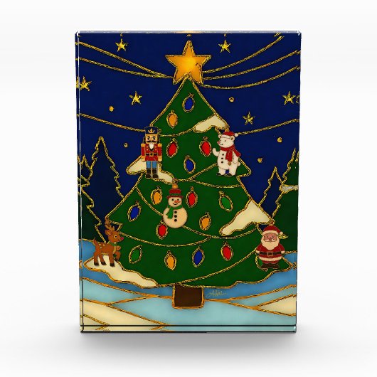 Bloc Photo Cloisonne Art Whimsical Forest Classic Christmas (Devant)