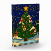 Bloc Photo Cloisonne Art Whimsical Forest Classic Christmas (Gauche)