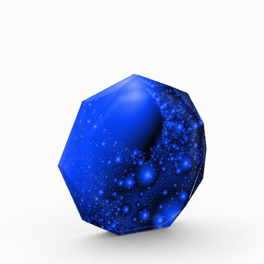 Bloc Photo Cobalt Blue Universe Fractal Art Paperweight (Gauche)