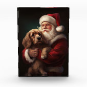 Bloc Photo Cocker Spaniel avec Noël Festif du Père Noël (Devant)