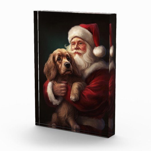 Bloc Photo Cocker Spaniel avec Noël Festif du Père Noël (Droite)