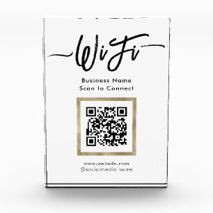 Bloc Photo Code QR de connexion Wifi élégant
