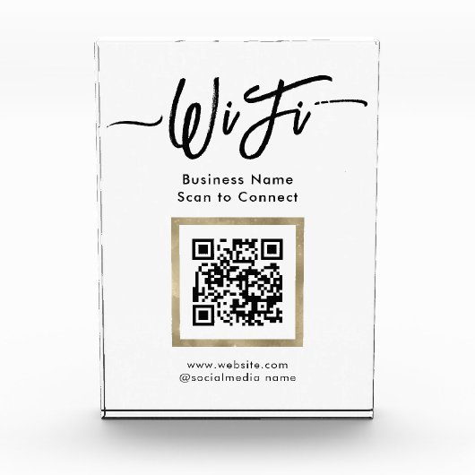Bloc Photo Code QR de connexion Wifi élégant (Devant)