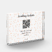 Bloc Photo Code QR de site web de mariage pour les détails or (Gauche)