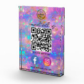 Bloc Photo Code QR Fire Opal Connectez-vous avec nous Médias  (Droite)