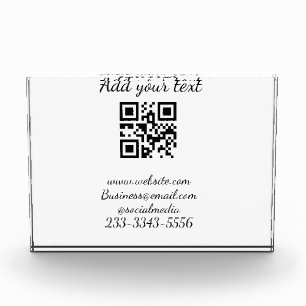 Bloc Photo code QR personnalisé simple ajouter votre nom text