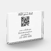 Bloc Photo code QR personnalisé simple ajouter votre nom text (Gauche)