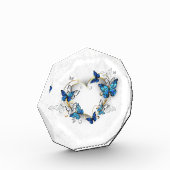 Bloc Photo Coeur bijoux avec papillons Morpho (Gauche)