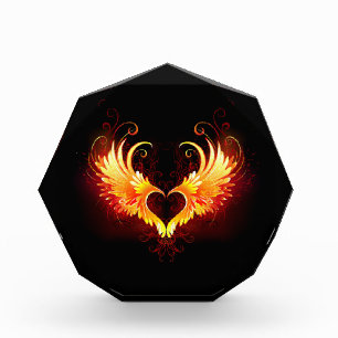 Bloc Photo Coeur de feu ange avec ailes