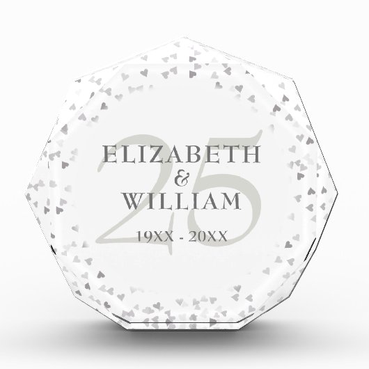 Bloc Photo Coeurs d'argent du 25e anniversaire (Devant)