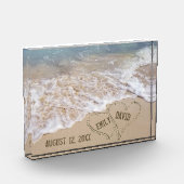 Bloc Photo Coeurs de plage mariages avec noms (Gauche)