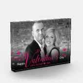 Bloc Photo Coeurs de script rose chic noir blanc photo modern (Gauche)