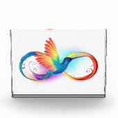 Bloc Photo Colibri arc-en-ciel avec symbole Infinity (Devant)
