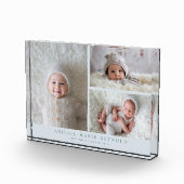 Bloc Photo Collage de 3 photos Bleu Cadeau de naissance (Droite)