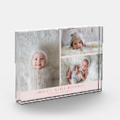 Bloc Photo Collage de 3 photos Rose Cadeau nouveau-né  (Gauche)