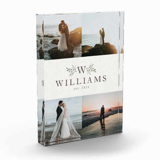 Bloc Photo Collage de mariage de jeunes mariés à monogramme r (Gauche)