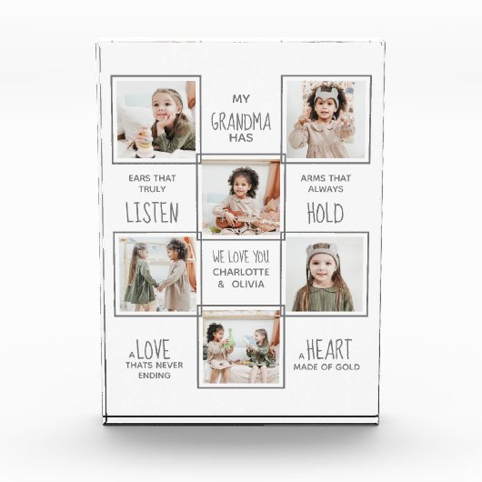 Bloc Photo Collage de photos grand-mère personnalisée (Devant)