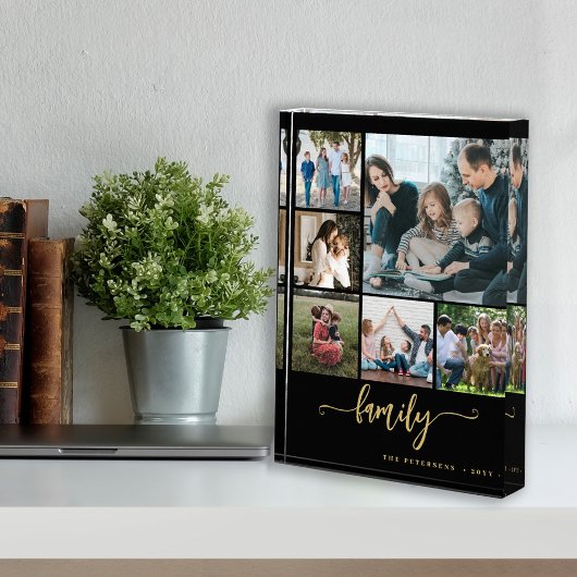 Bloc Photo Collage de photos multiples script familial modern