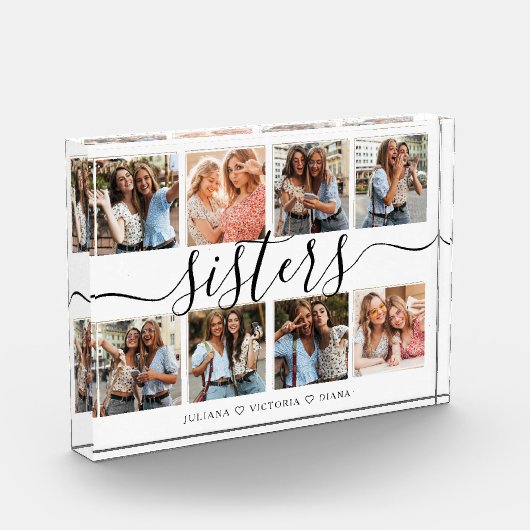 Bloc Photo Collage de script de soeurs mignonnes (Gauche)