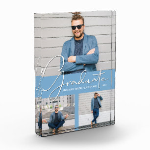 Bloc Photo Collage des diplômés de la morue sur le bleu en 