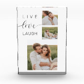 Bloc Photo Collage moderne Couple Photo & Live Love Laugh Cad (Devant)