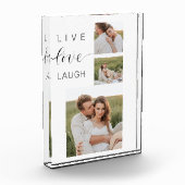 Bloc Photo Collage moderne Couple Photo & Live Love Laugh Cad (Gauche)