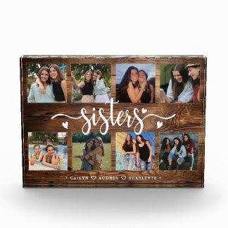 Bloc Photo Collage photo de Soeurs avec 8 photos et texte per