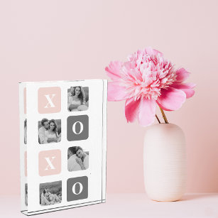 Bloc Photo Collage photo en couple & Pastel rose & gris XOXO