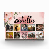 Bloc Photo Collage photo florale monogrammé pour la mère (Devant)