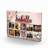 Bloc Photo Collage photo florale monogrammé pour la mère (Droite)