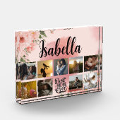 Bloc Photo Collage photo florale monogrammé pour la mère (Gauche)