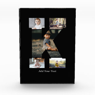 Bloc Photo Collage photo Lettre K Noir et Blanc