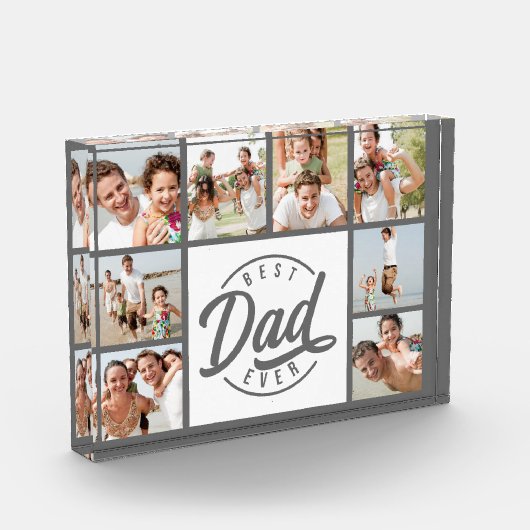 Bloc Photo Collage photo moderne Meilleur papa Jamais Bloc ph (Gauche)