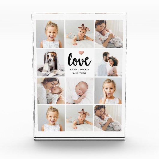 Bloc Photo Collage simple et chic | Amour avec coeur (Devant)