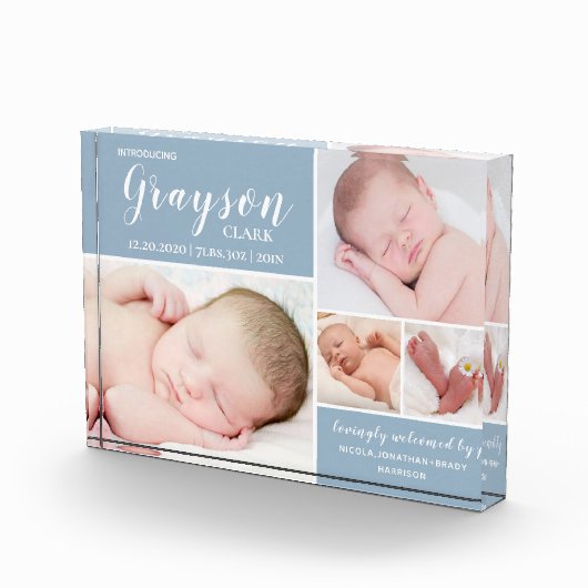 Bloc Photo Collection photo bleu moderne Baby Boy Photo Block (Droite)