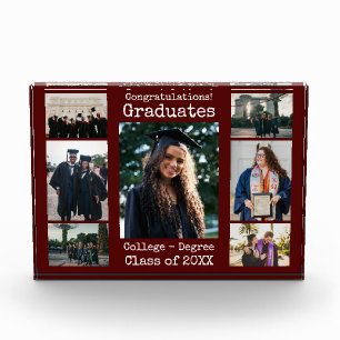 Bloc Photo Collegiate Maroon Félicitations Diplômés Photo