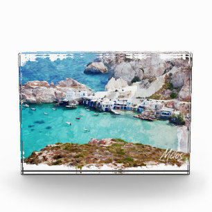 Bloc Photo Coloré Milos Grèce Panorama