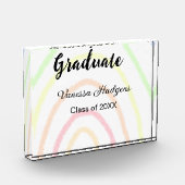 Bloc Photo Colorful rainbow Boho graduation ajouter nom année (Gauche)