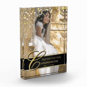 Bloc Photo Communion Photo Elegant Gold Typography Parties sc