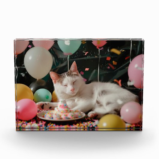 Bloc Photo Conception de célébration d'anniversaire de chat a (Devant)