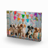 Bloc Photo Conception de célébration d'anniversaire de chiots (Droite)