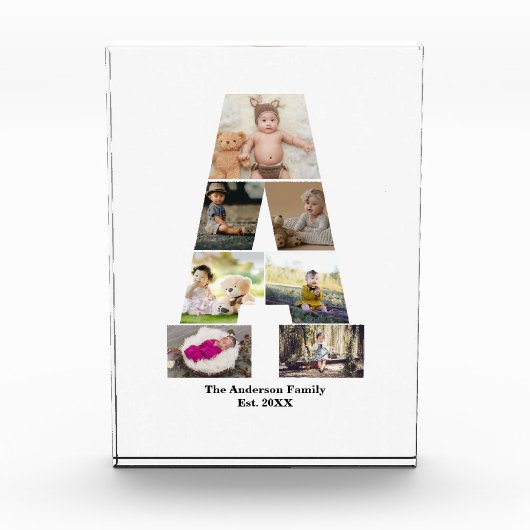 Bloc Photo Concevez votre propre lettre Un collage photo (Devant)