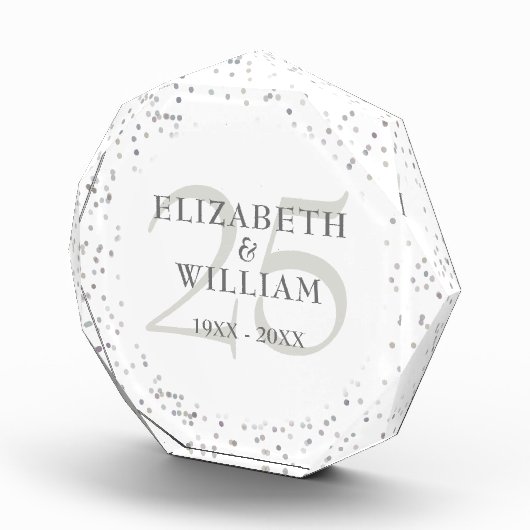 Bloc Photo Confetti de la poussière d'argent du 25e anniversa (Droite)