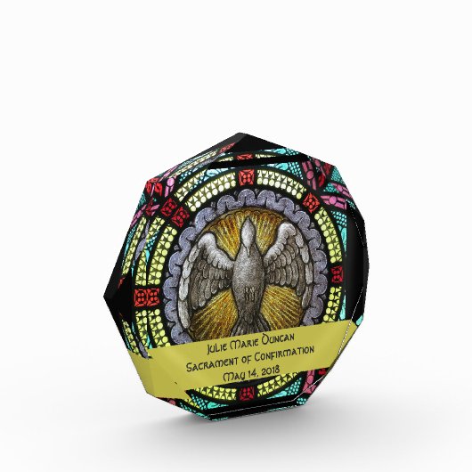 Bloc Photo Confirmation RCIA en verre souillé de Saint-Esprit (Gauche)