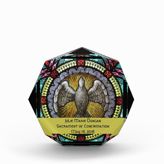 Bloc Photo Confirmation RCIA en verre souillé de Saint-Esprit (Devant)