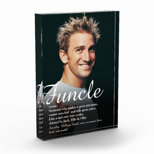 Bloc Photo Cool de Funcle amusant oncle élégant script (Gauche)